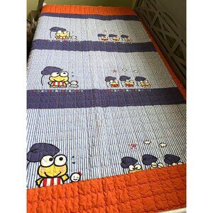 Genuine Vintage Sanrio White Room KEROPPI Cotton thick Blanket Bedspread 1990s